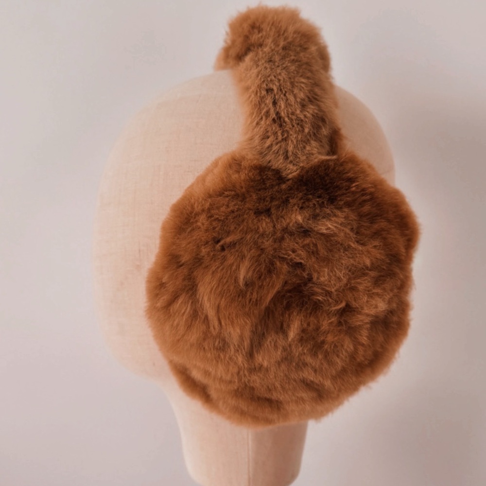 Cozy Brown Alpaca Fur Earmuffs